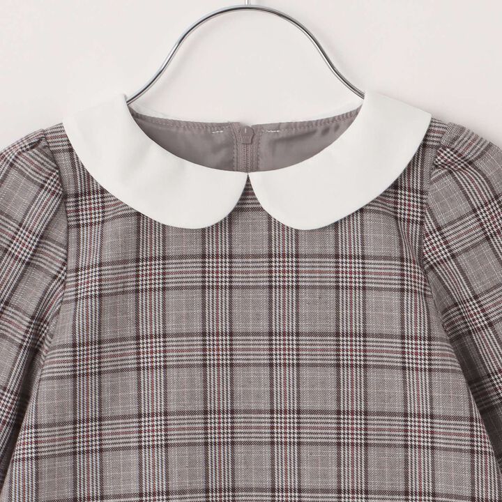 Semi-Formal Collared Long-Sleeve One-Piece Dress,Beige, medium image number 7