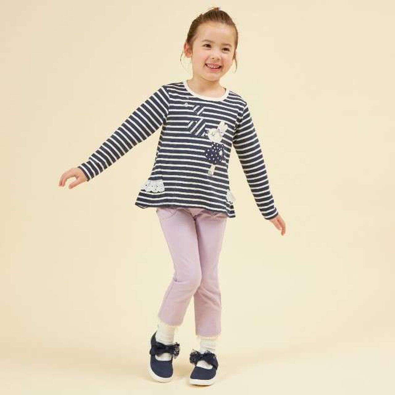 KP Cuffed Denim-Look Knit Twill Pants (100-160),Lavender, large image number 8