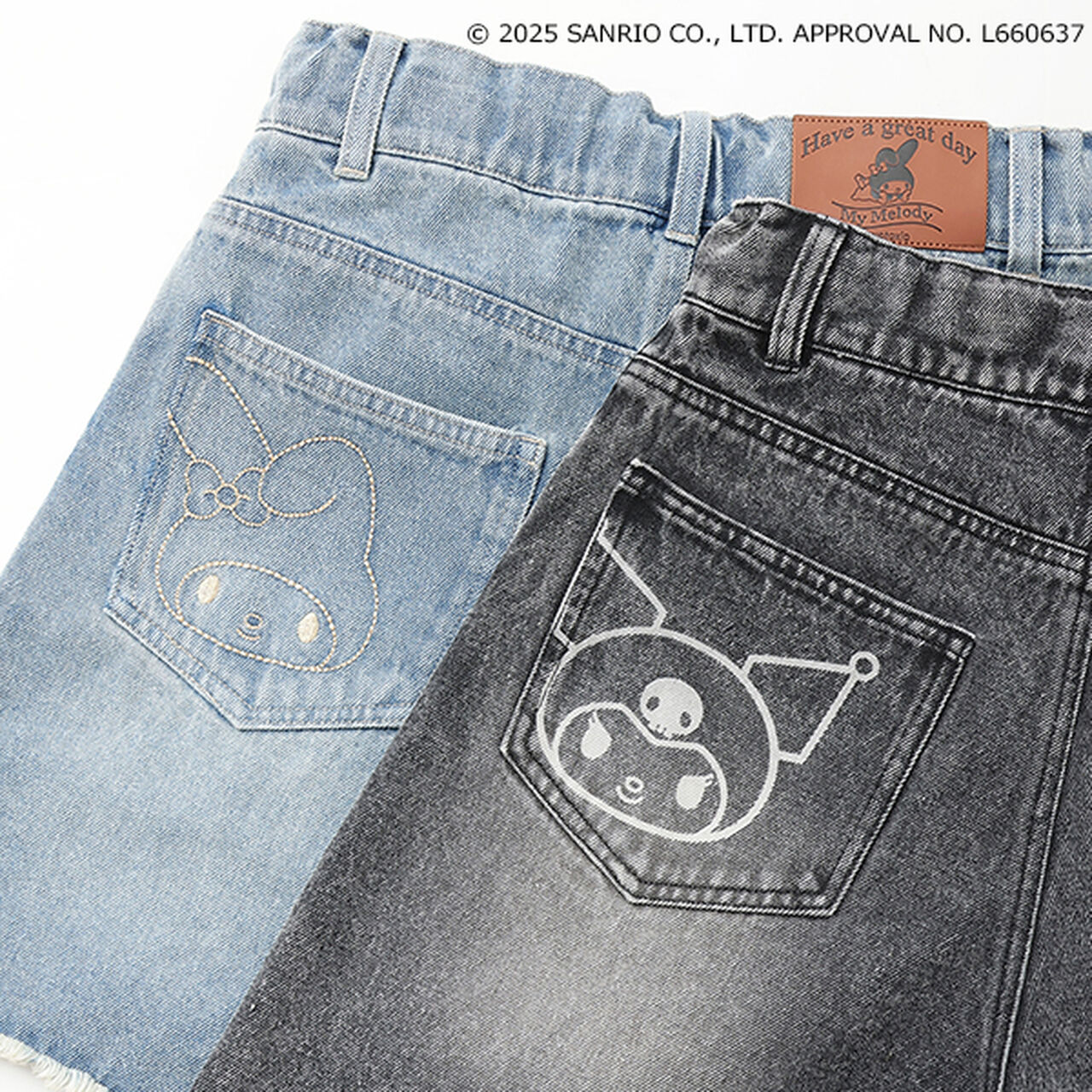 [My Melody & Kuromi] Distressed Shorts,Gray, large image number 30