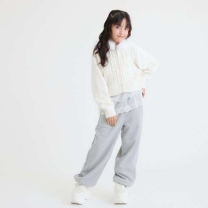 [Washable] Plush Knit Fur Zip Parka,Light pink, medium image number 9