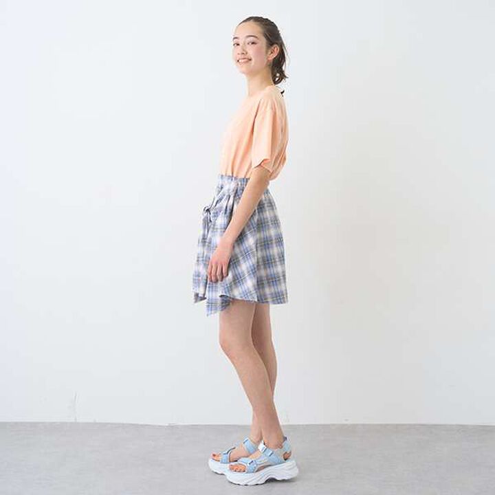 Shirt-Wrapped Checkered Culottes,Brown, medium image number 19