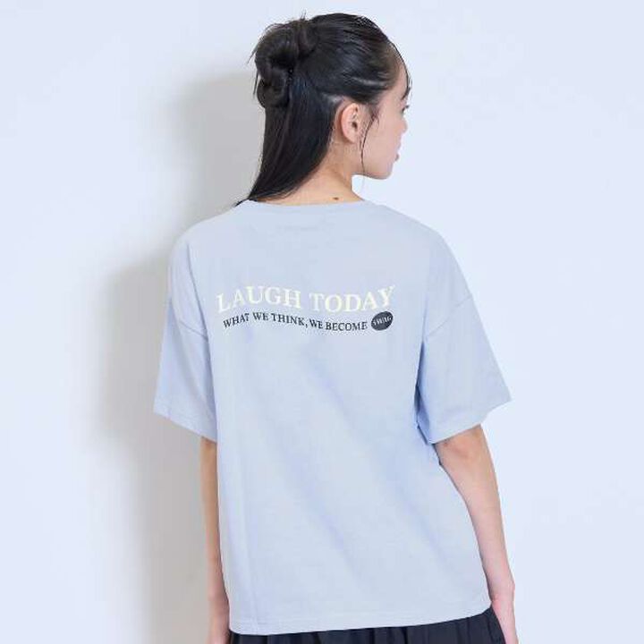 Front Character Embroidery T-Shirt,Sax blue, medium image number 6