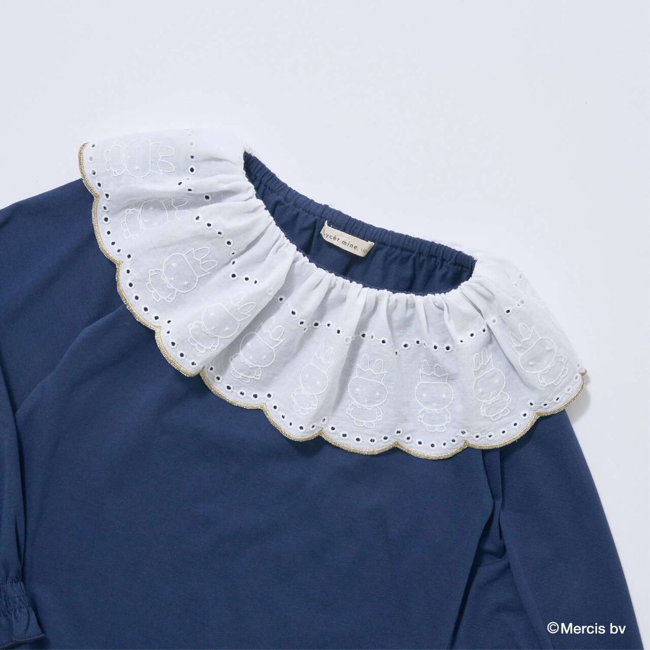 [Miffy] Soft Cotton Lace Collar Top,Light pink, large image number 6