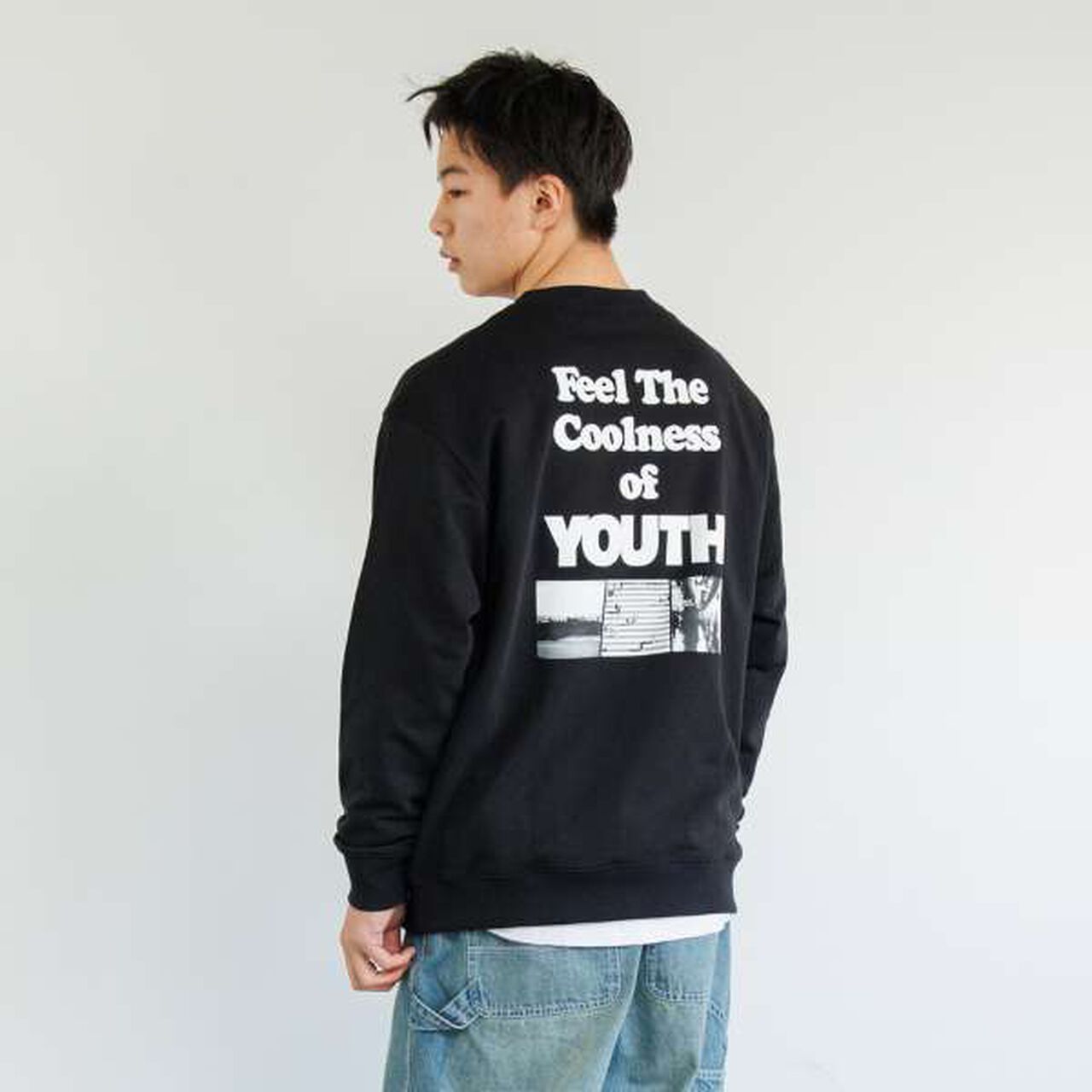 Quick-Dry & Pilling-Resistant Affordable Back Photo Print Sweatshirt,Milky white, large image number 11