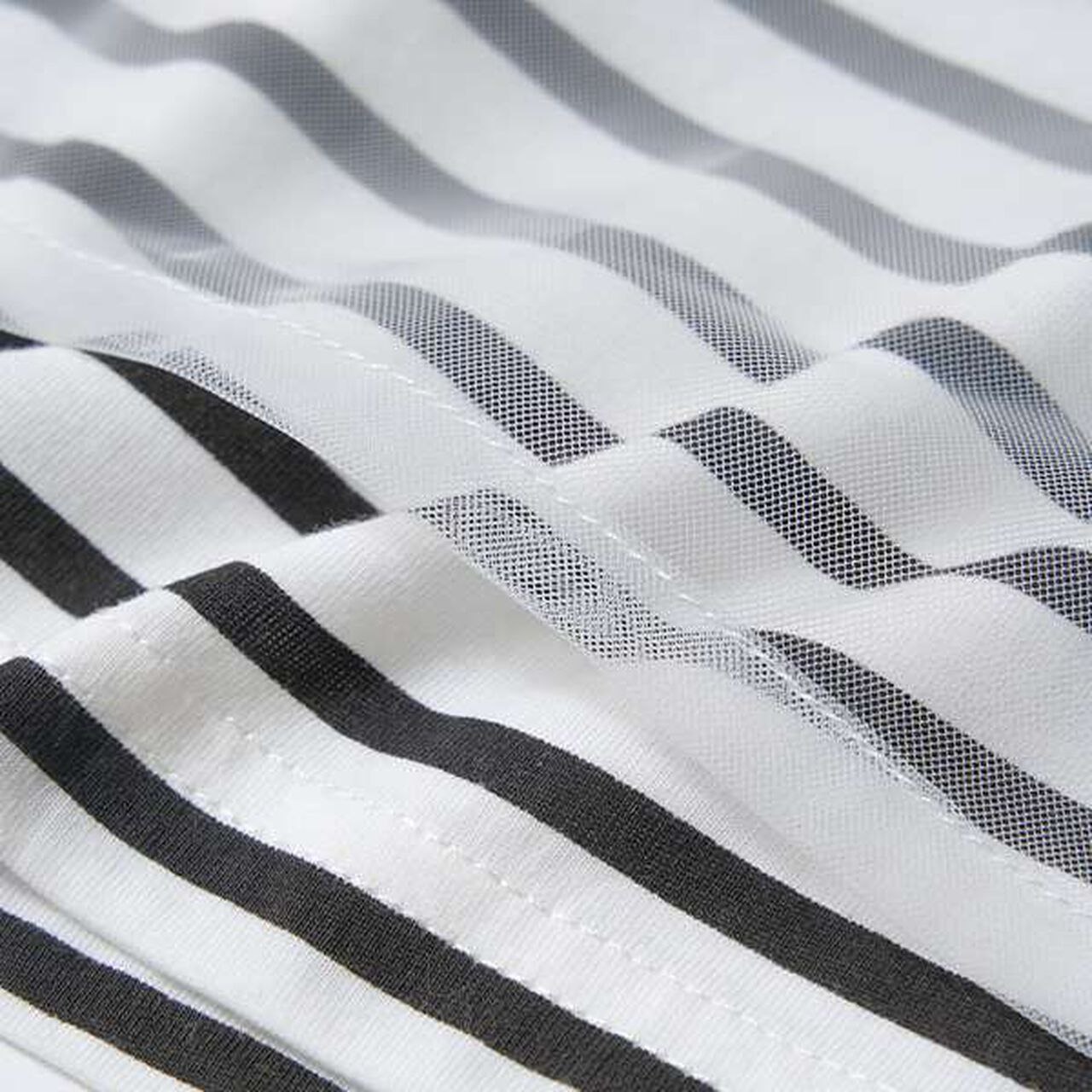 Soft Cotton Tulle Layered Stripe Boat Neck T-Shirt,Blue, large image number 18