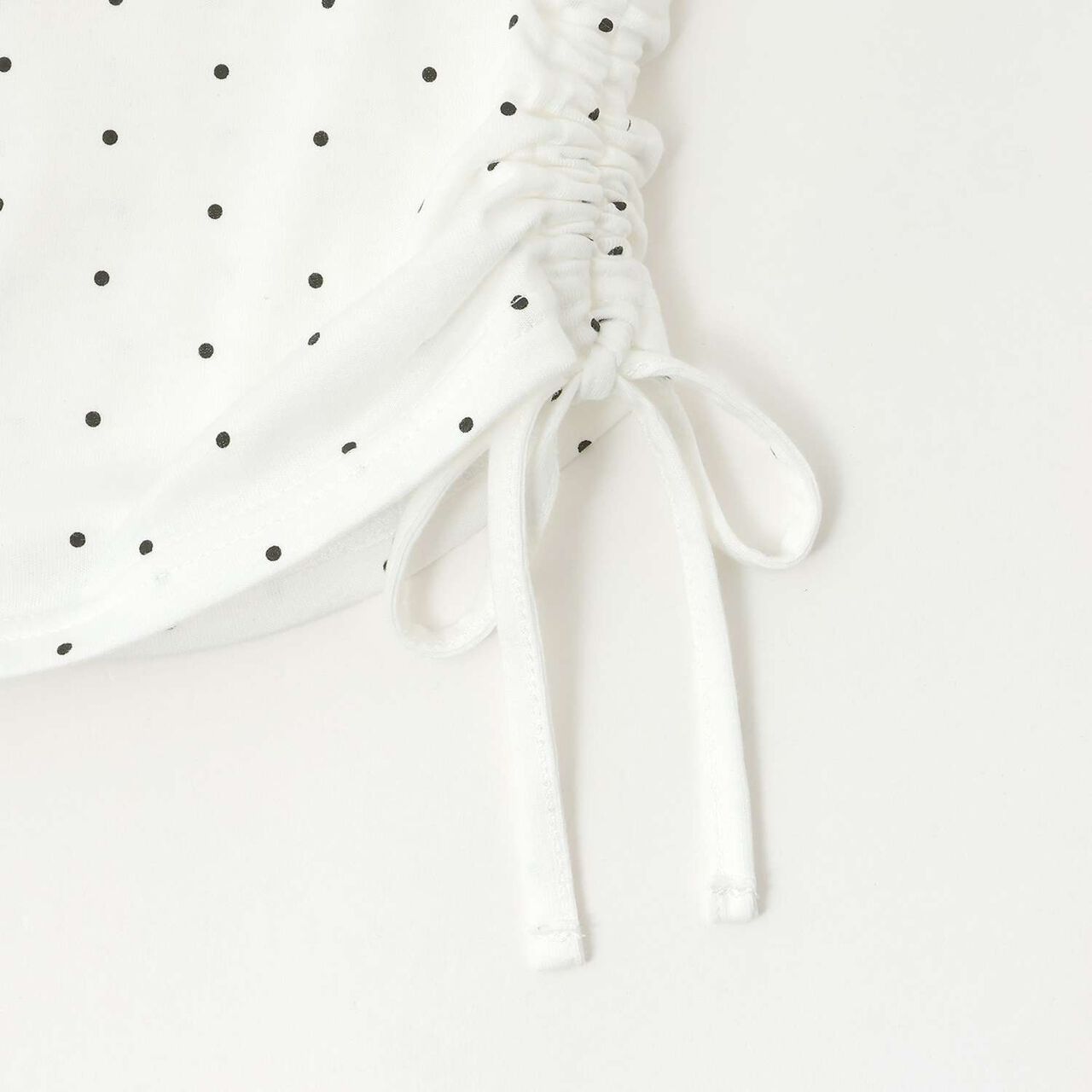 Rhinestone Logo Drawstring Short Sleeve T-Shirt,Off white, large image number 5