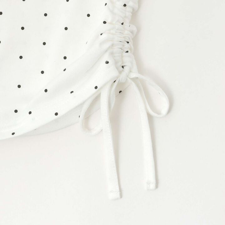 Rhinestone Logo Drawstring Short Sleeve T-Shirt,Off white, medium image number 5