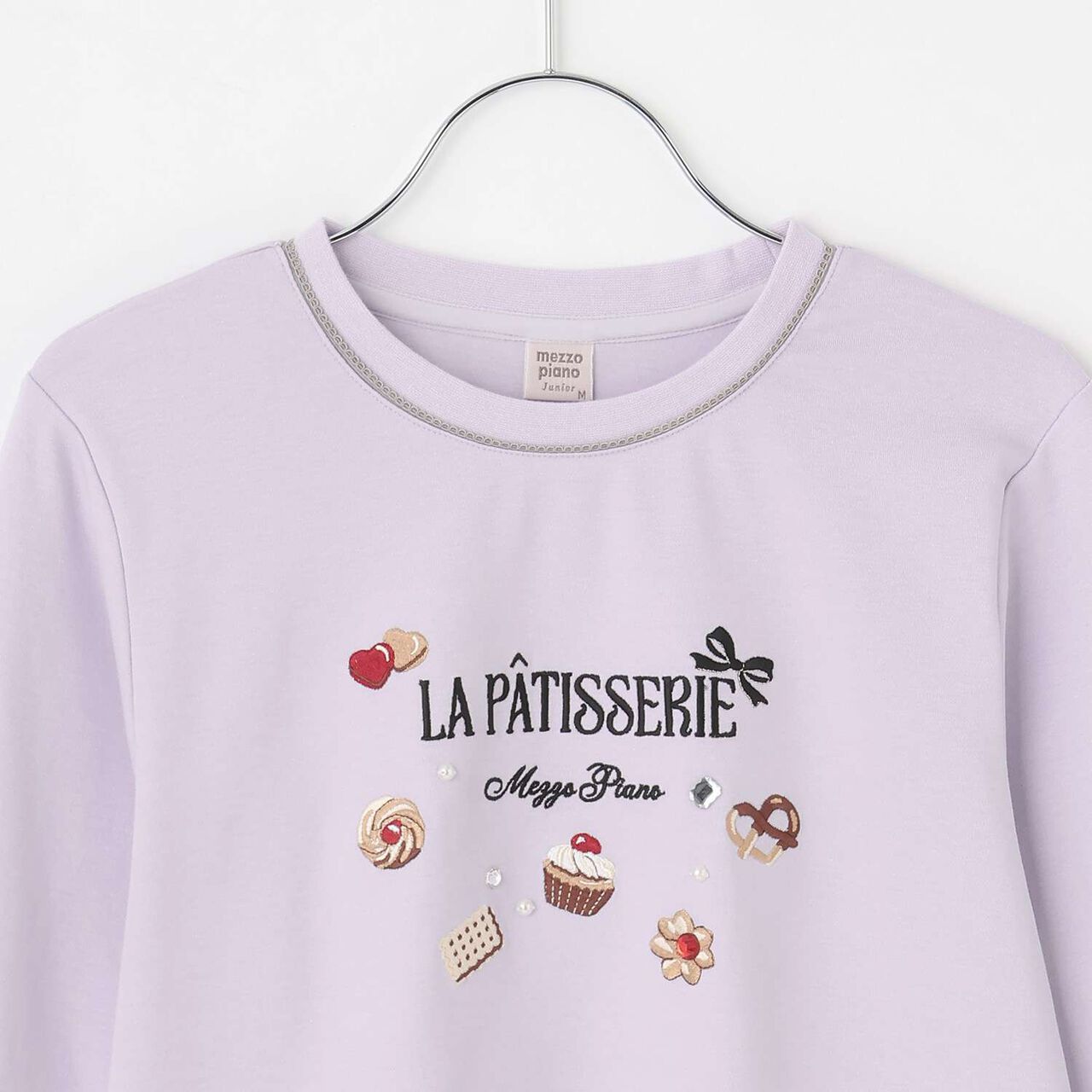 Chocolate Sweets Embroidery Long-Sleeve Shirt,Off white, large image number 2