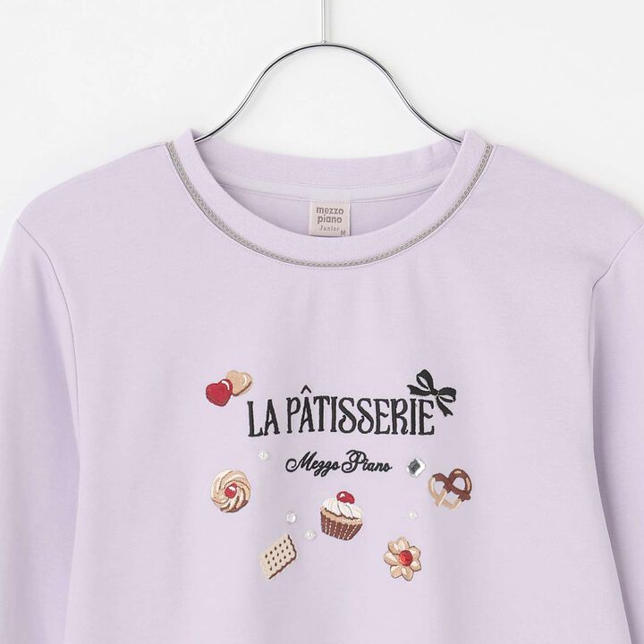 Chocolate Sweets Embroidery Long-Sleeve Shirt,Off white, medium image number 2