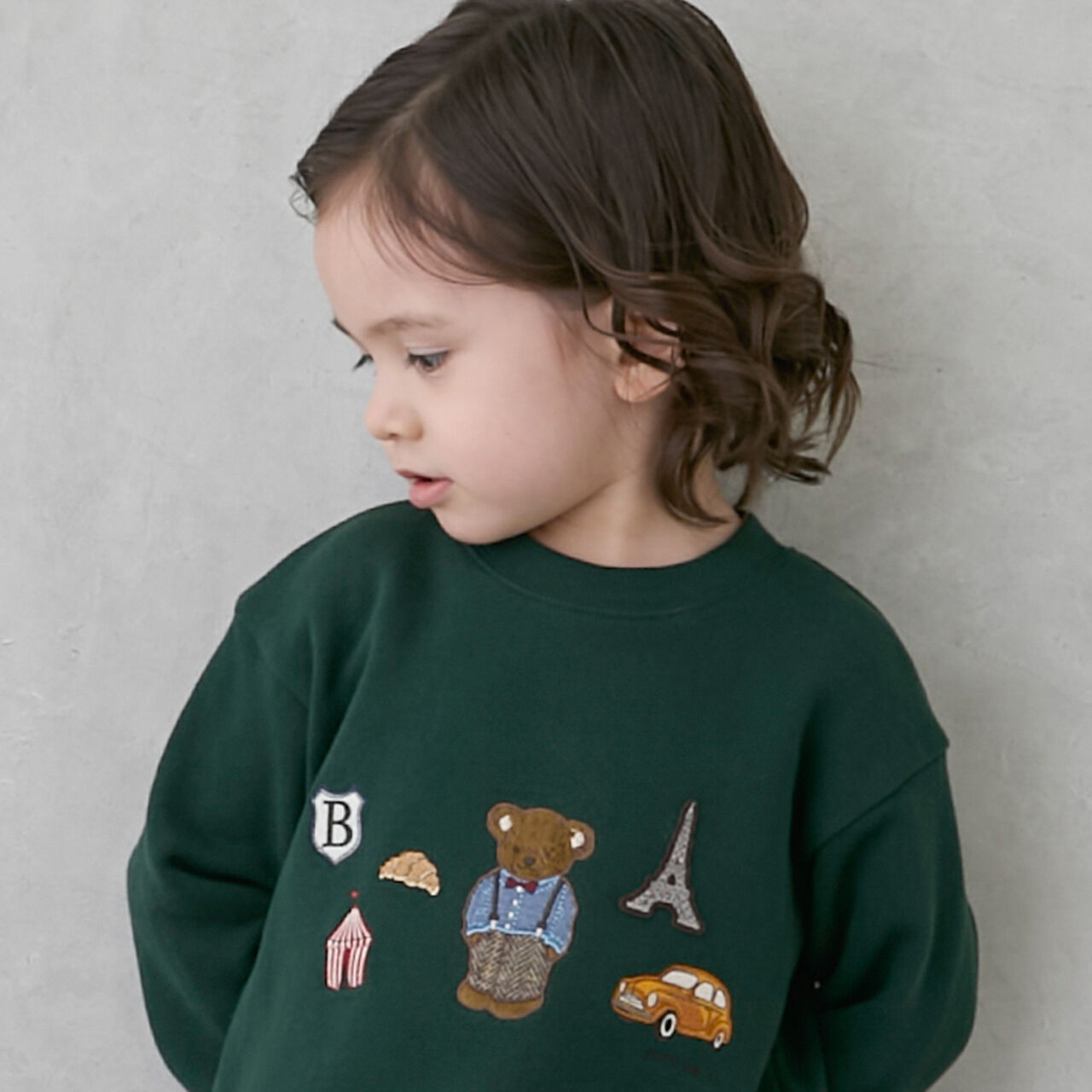 Bear Motif Sweatshirt,Navy, large image number 6