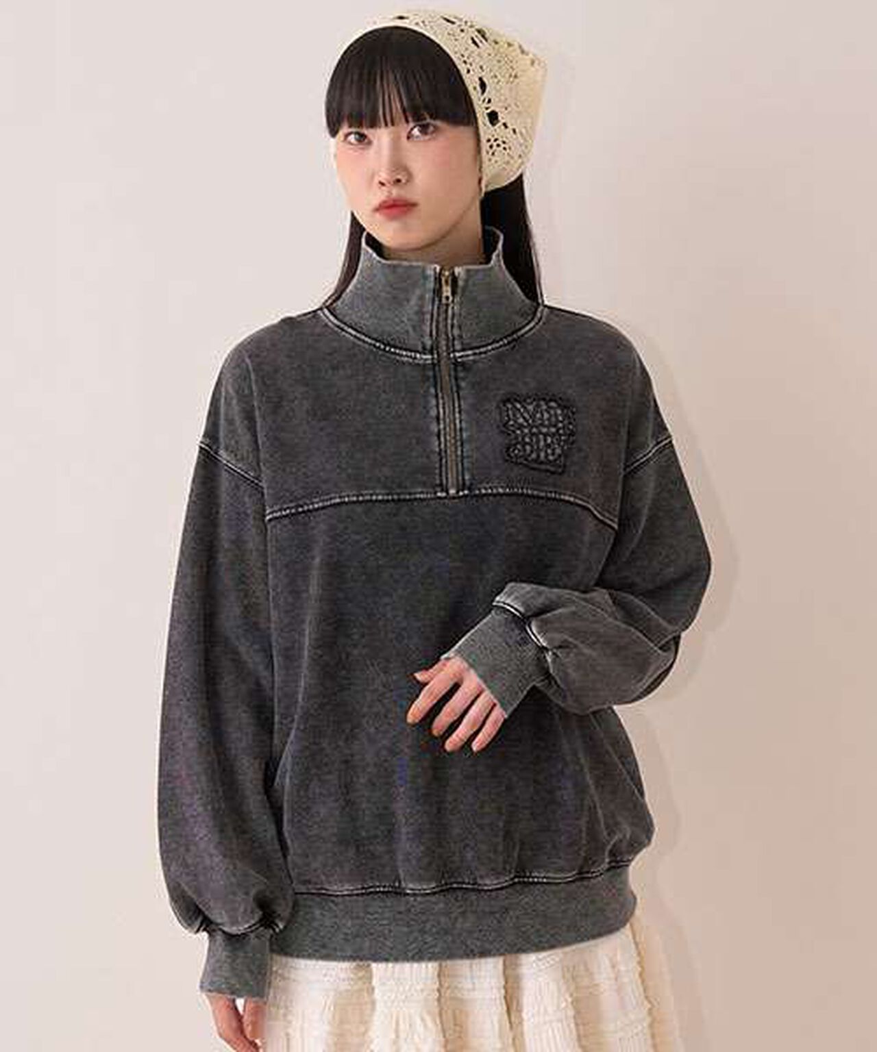 Half ZIP Pullover,Purple, large image number 16