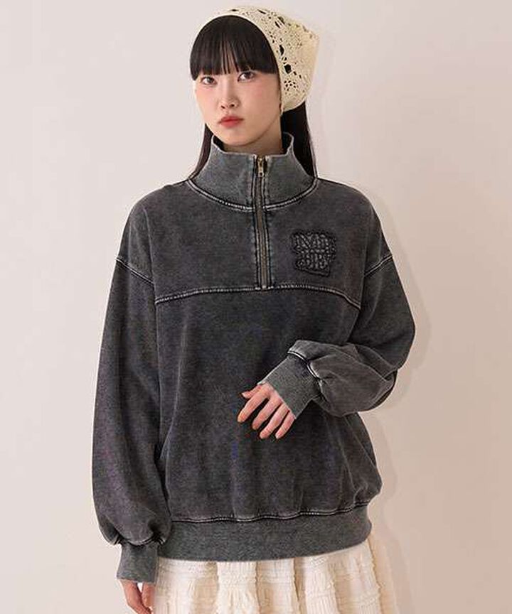 Half ZIP Pullover,Purple, medium image number 16