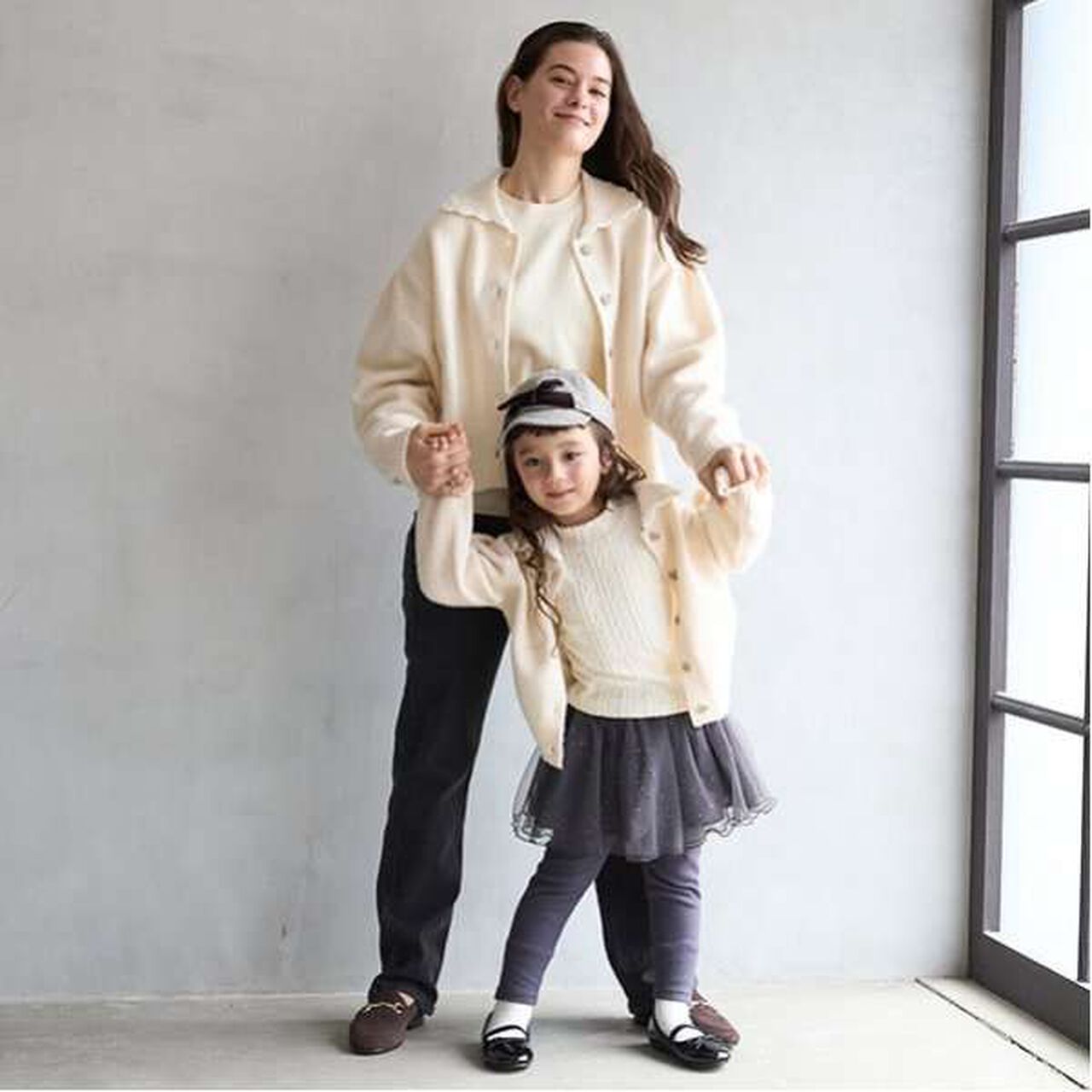 [Link] Collar Knit Cardigan,Charcoal gray, large image number 9