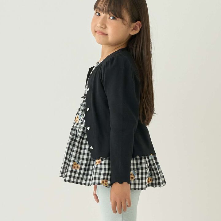 [Mini Length] Heart Button Ribbed Cardigan for Girls [Kids] [Children's Clothing],Blue gray, medium image number 12