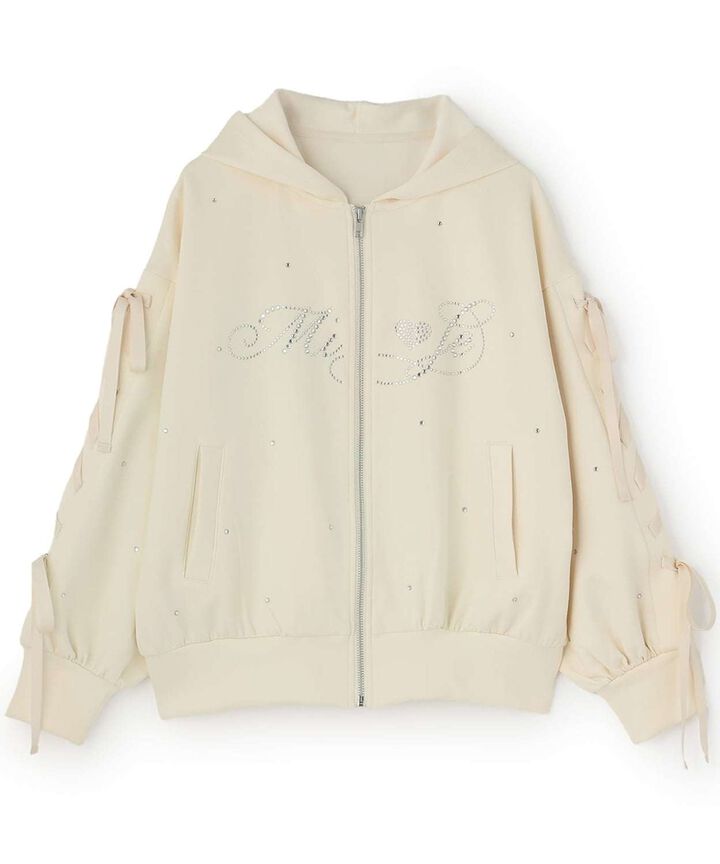 Lace-Up Stone Wash Loose Hoodie,Black, medium image number 5