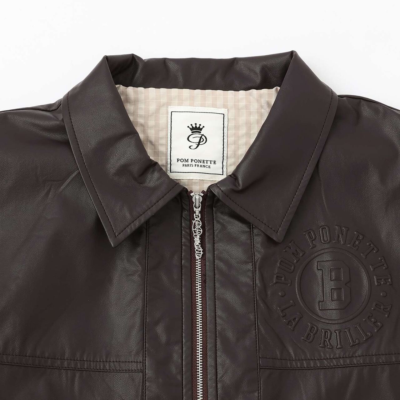 [Machine Washable] Faux Leather Bomber Jacket,Black, large image number 2