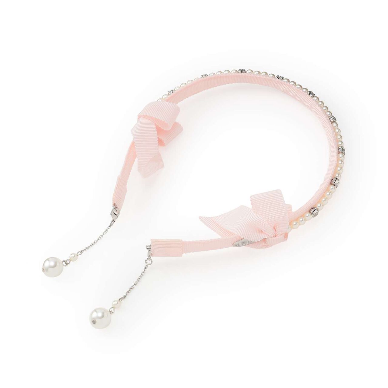 Charm-Embellished Pearl Headband,Light pink, large image number 0
