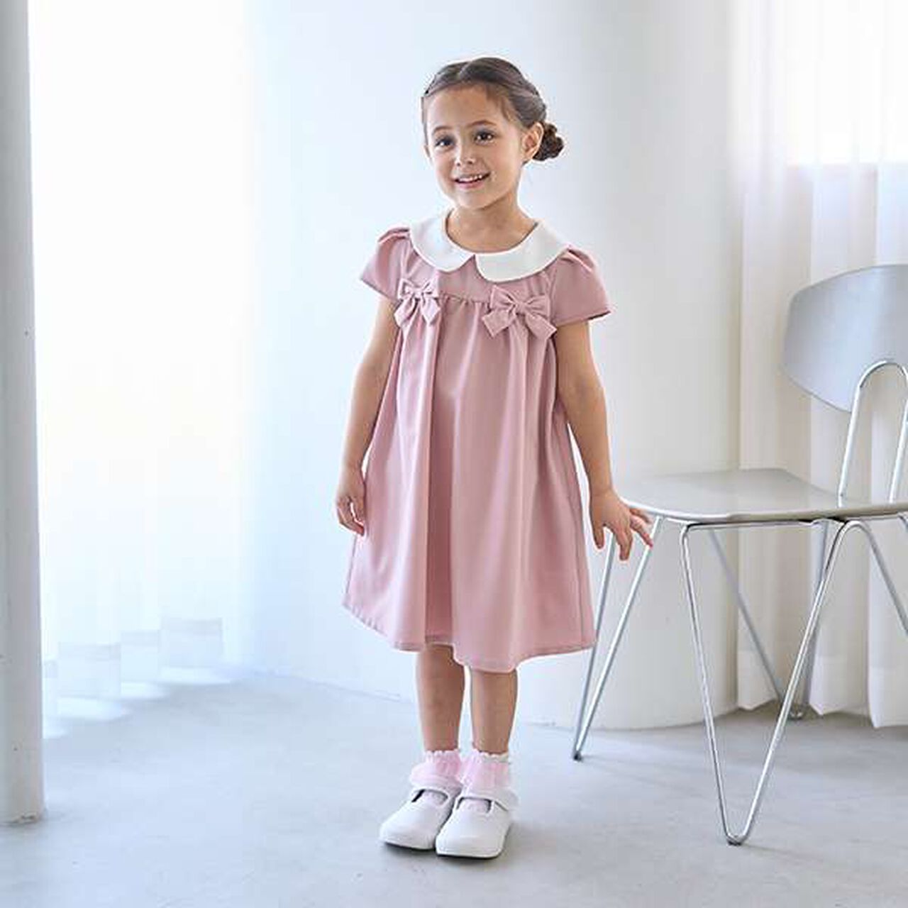 [Occasion-Ready] Round Collar One-Piece Dress with Ribbon,Mint, large image number 20