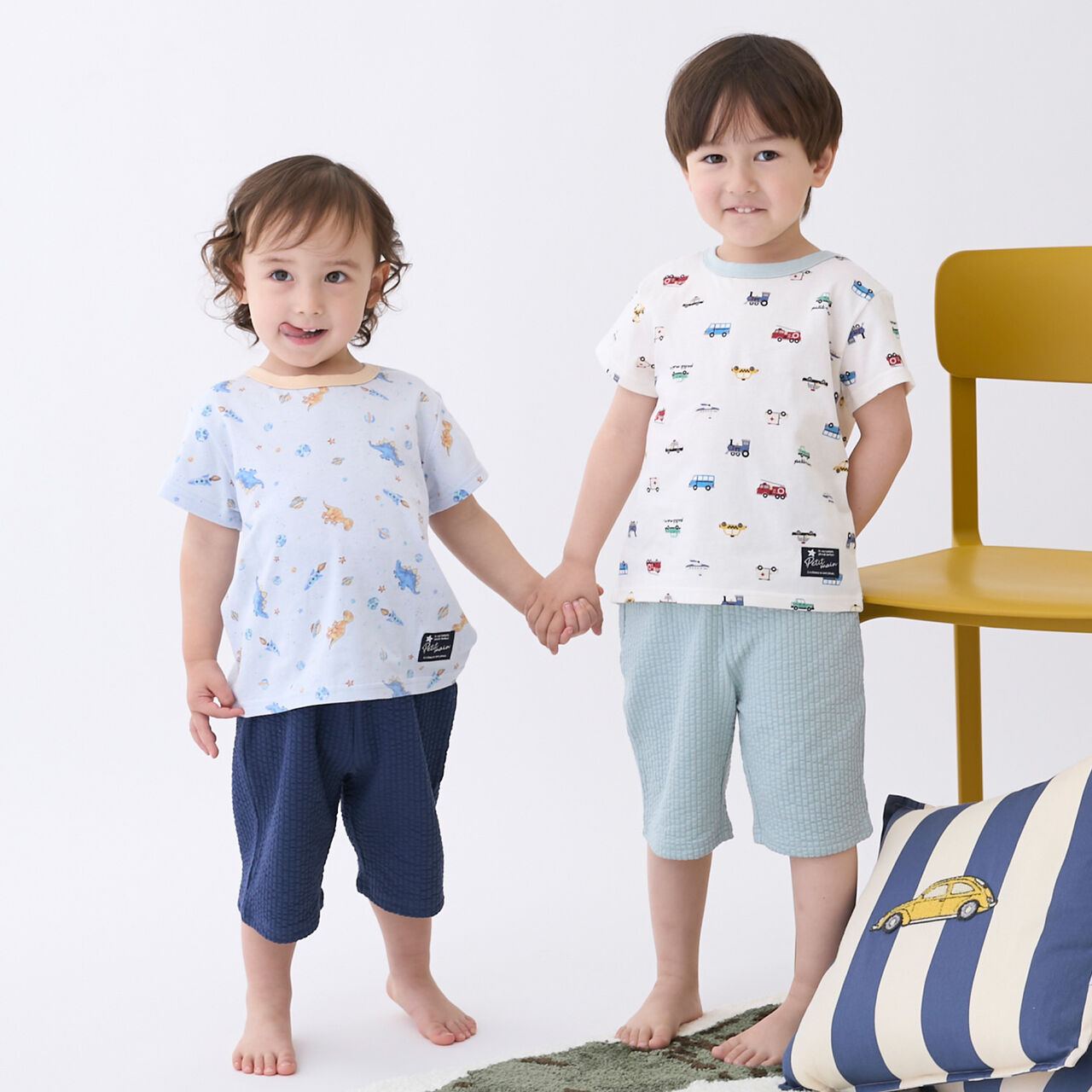 Boys Short-Sleeve Pajamas,Yellow green, large image number 1