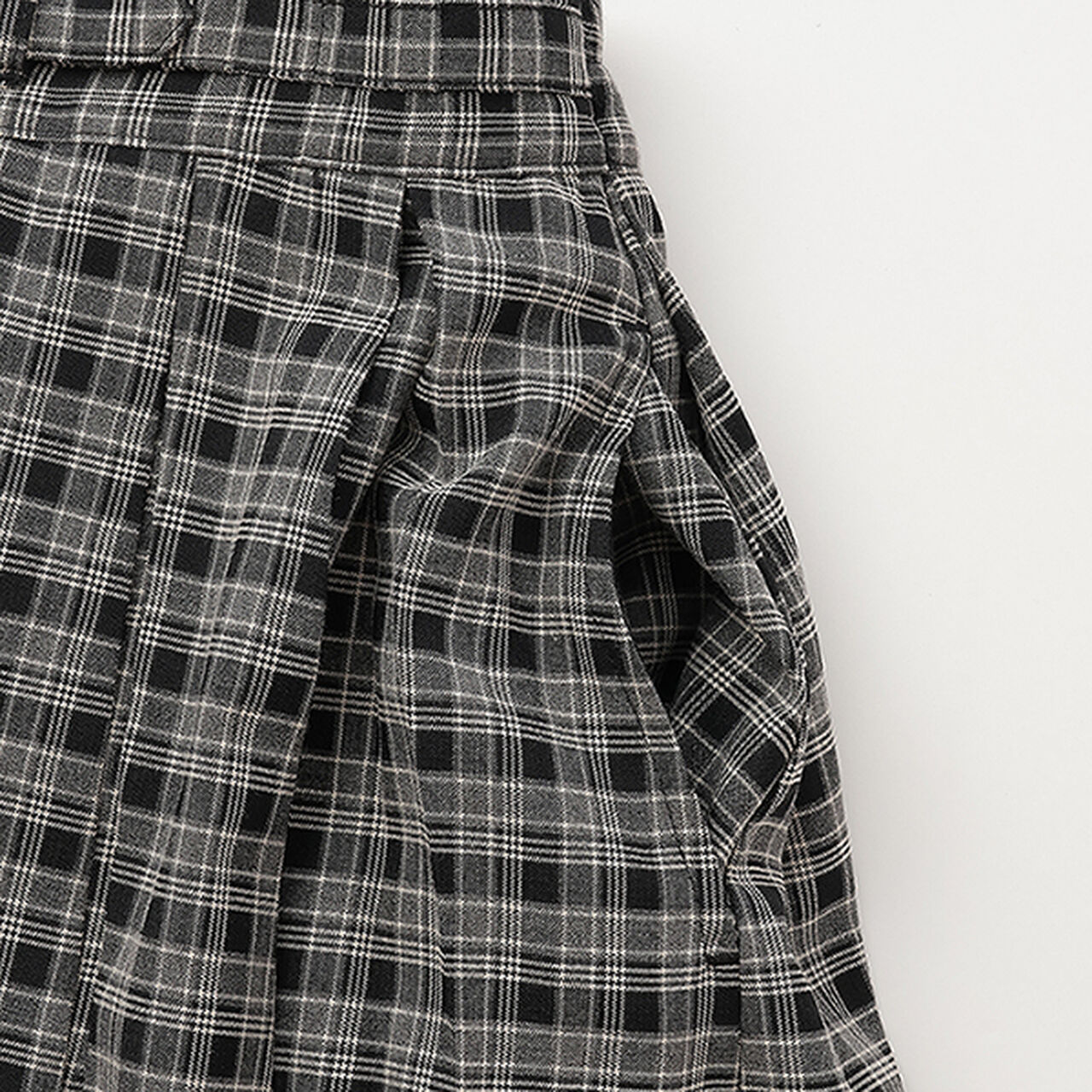 Checkered Box Pleated Skirt-Pants & Tulle Skirt Set,Black, large image number 13
