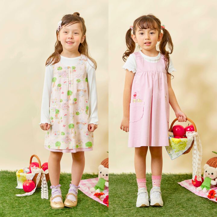 All-Over Pattern Lawn &times; Chambray Reversible Jumper Skirt,, medium