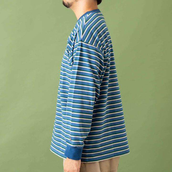 [Matching with Dad Outfit] Assorted Stripe Wide Long Sleeve T-Shirt,Black, medium image number 4
