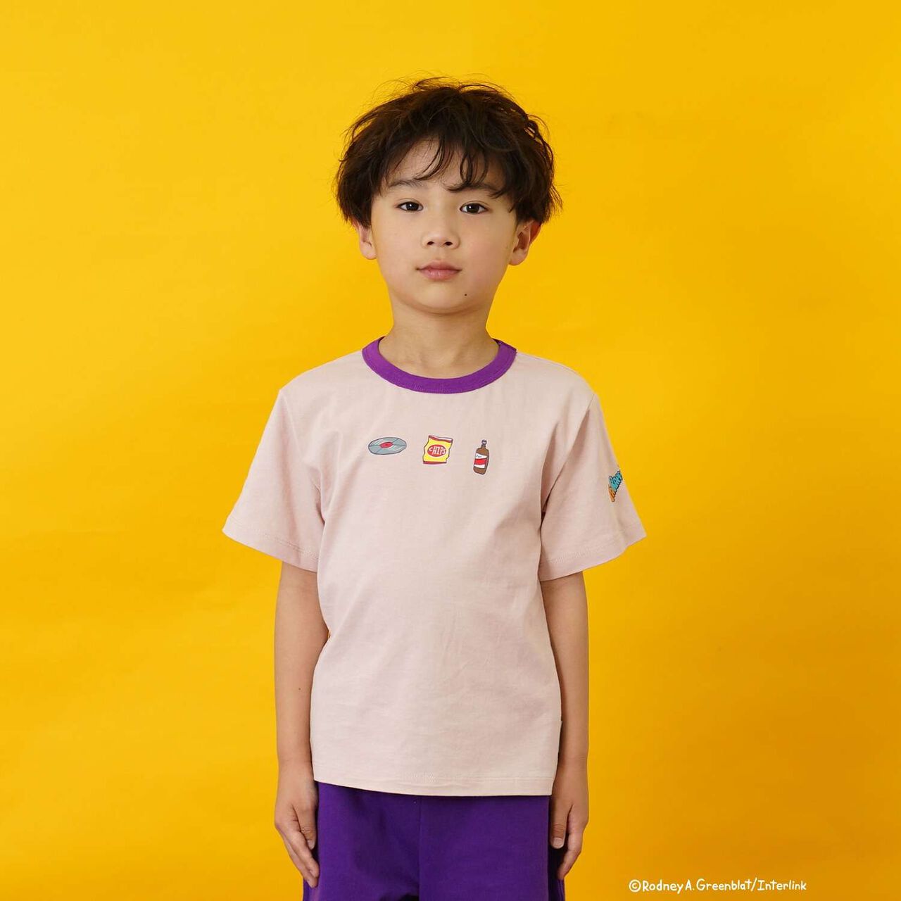 [親子連結款] [PaRappa the Rapper] 撞色羅紋短袖T恤,粉紅色, large image number 5