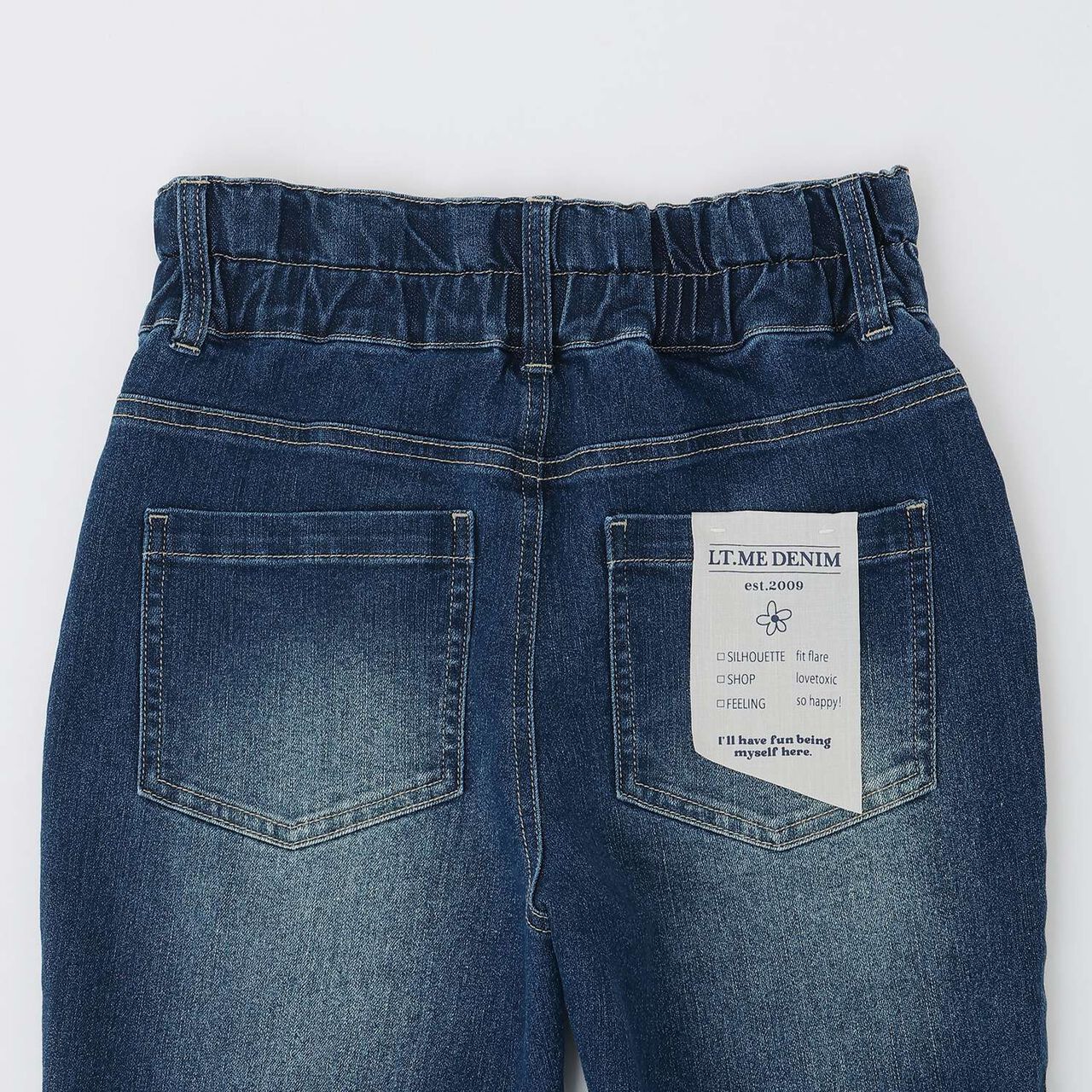 Stretch Style-Up Flare Denim Pants,Sax blue, large image number 18