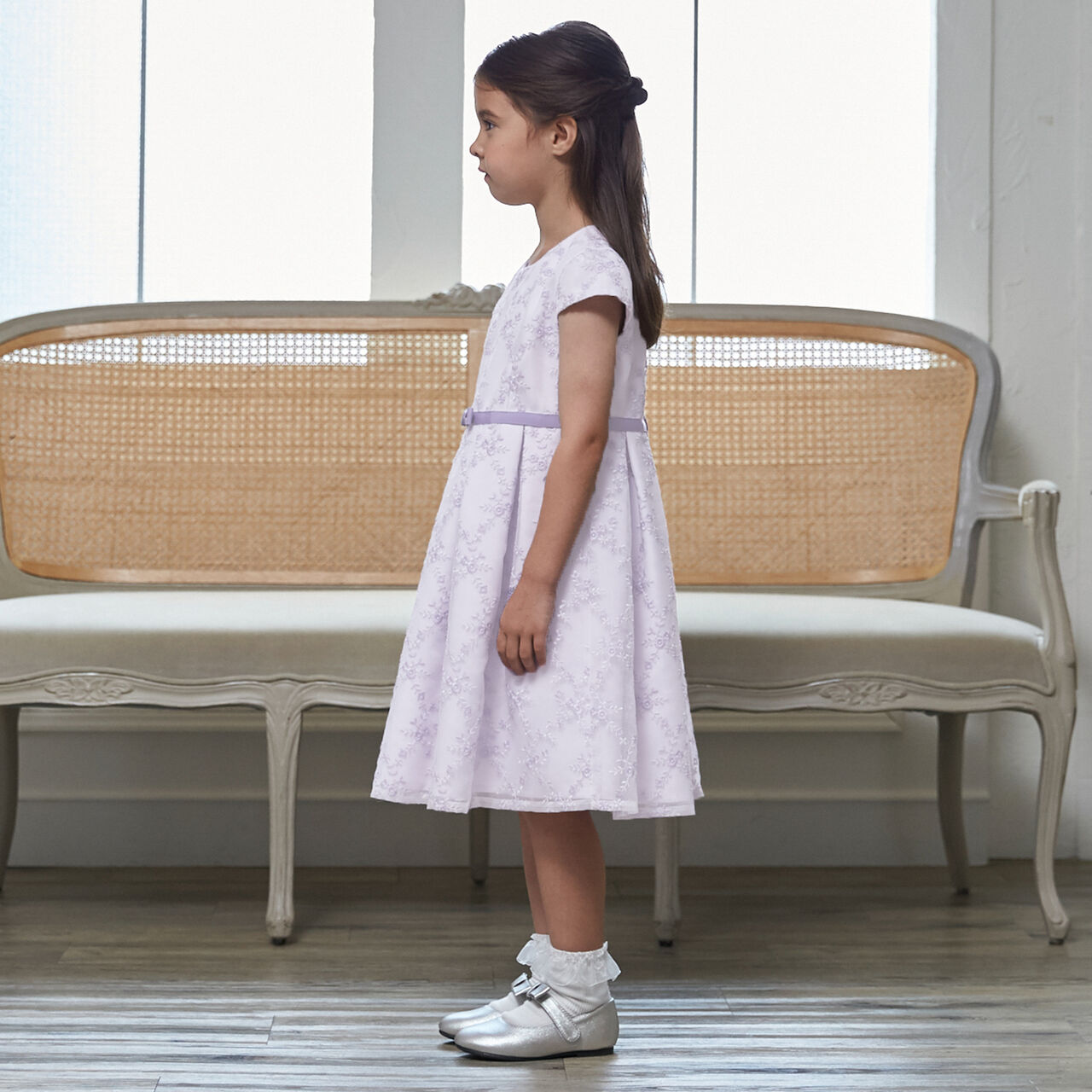 [Formal] Lace OP + No Collar JK Set,Lavender, large image number 5