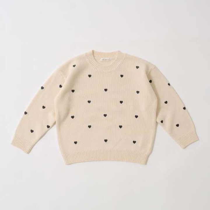 Heart & Flower Embroidered Sweater Set,Cream, medium image number 14