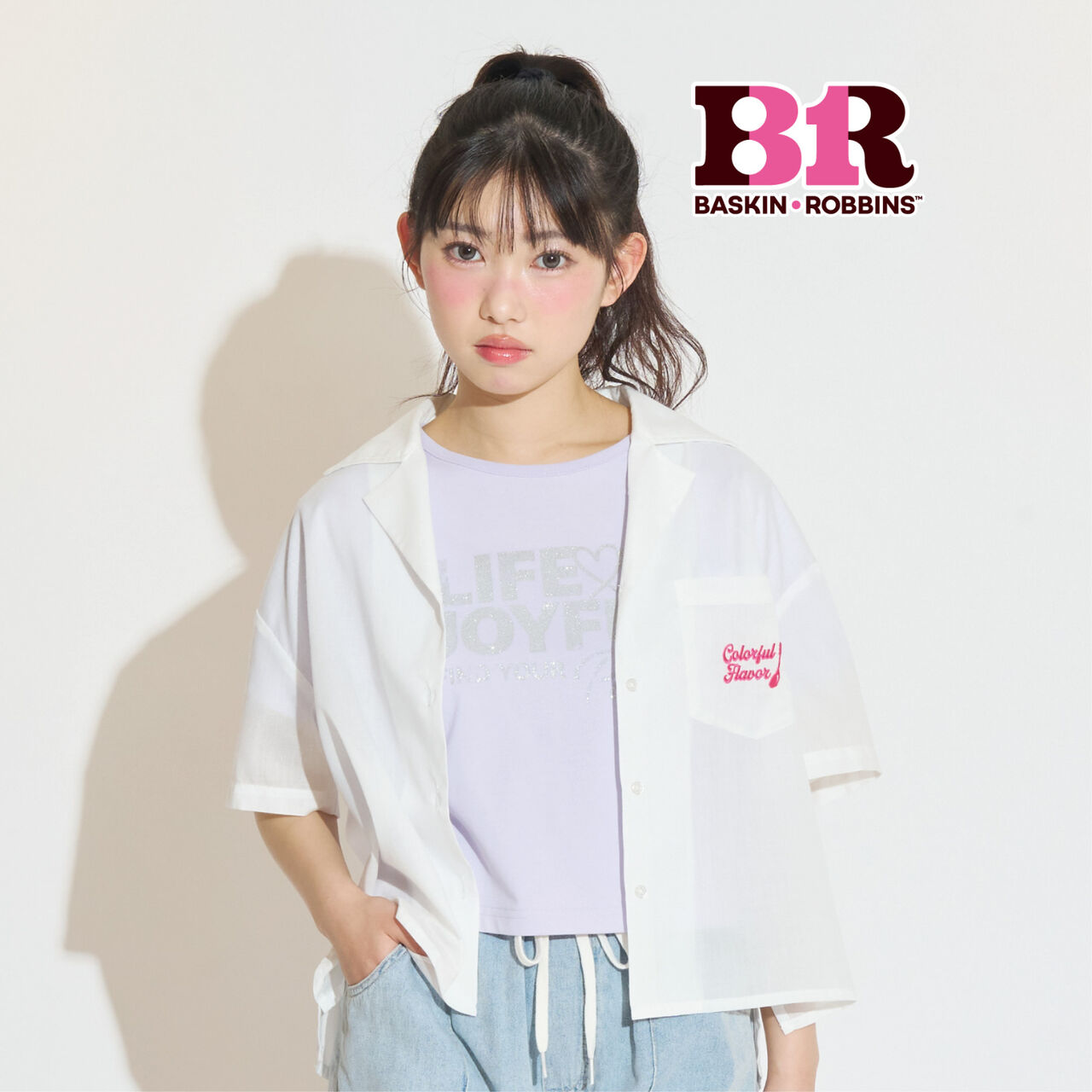 [31 Ice Cream] [LTXC] Open Collar Shirt,White, large image number 0