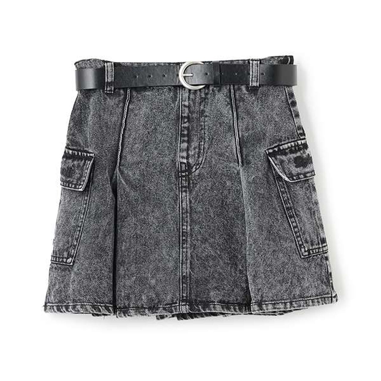 Belted Cargo Skirt,Navy, large image number 3