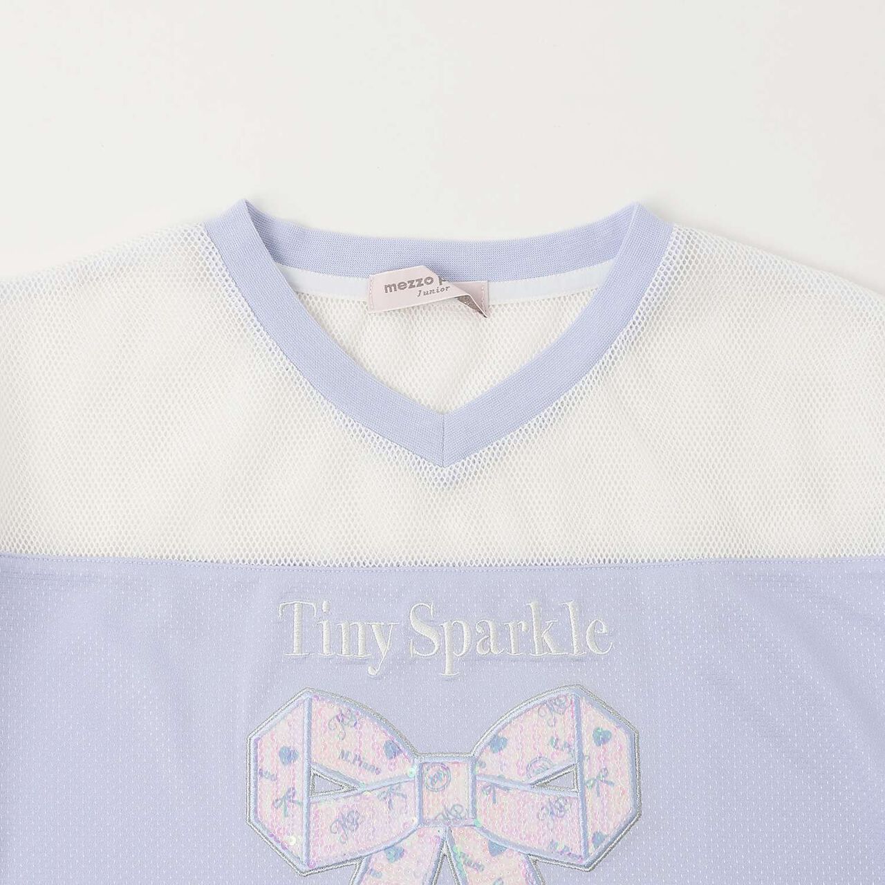 [Quick-Dry Absorbent] [Cool Touch] Mesh Docking Ribbon Appliqu&eacute; T-Shirt & Tank Top Set,Lavender, large image number 3
