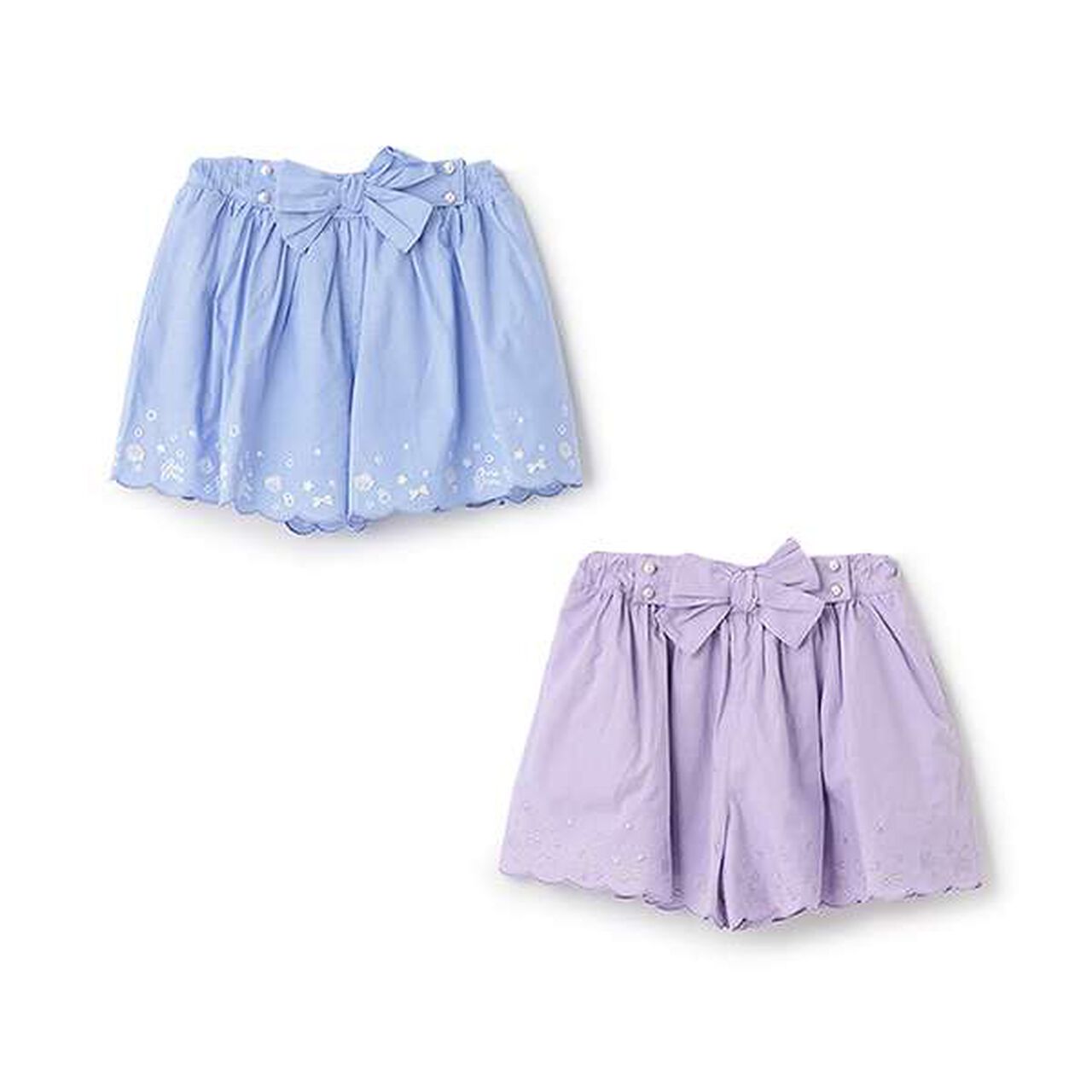[Restock] Shell Scallop Embroidery Culotte Skirt,Lavender, large image number 9