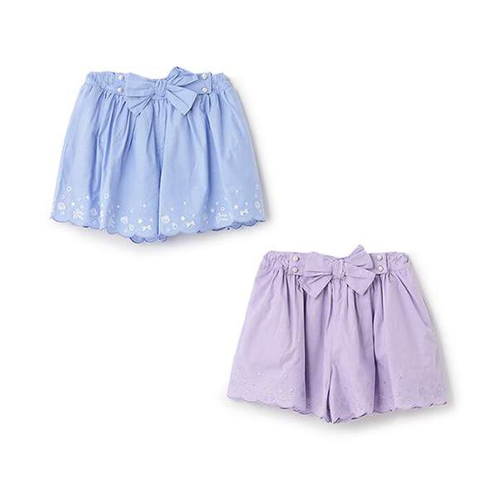 [Restock] Shell Scallop Embroidery Culotte Skirt,Lavender, medium image number 9