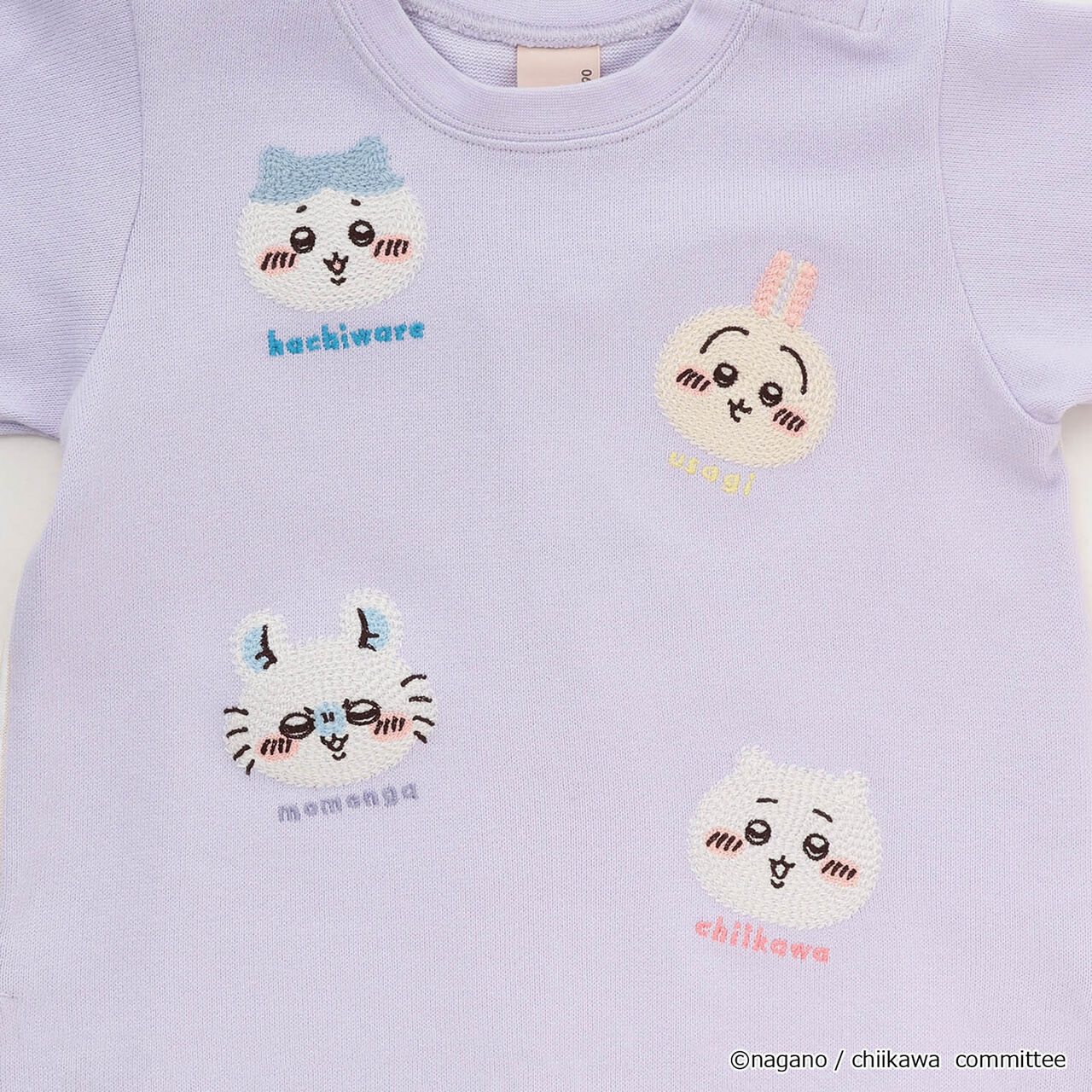 Chikawa Face Motif Long-Sleeve T-Shirt,Top gray, large image number 17