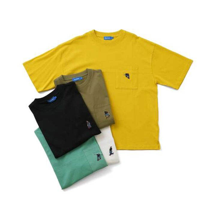 Big Short Sleeve T-Shirt with Pocket and Skater Embroidery,White, medium image number 6