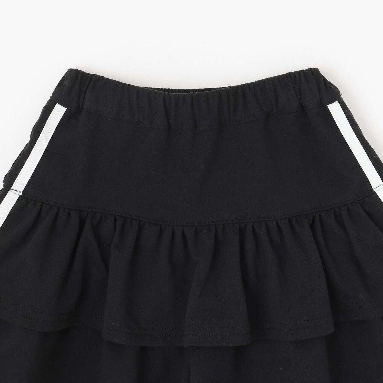 Cut and Sew Tiered Skirt with Shorts,Black, large image number 14