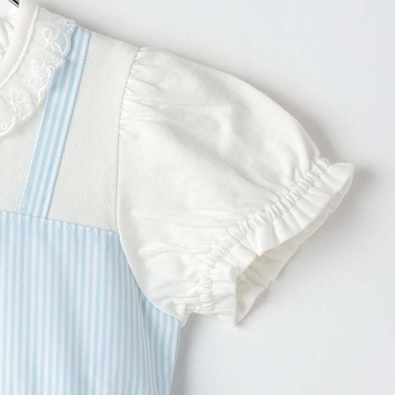 Rabbit Embroidery Docking Dress & Bloomers Set,Light blue, large image number 5