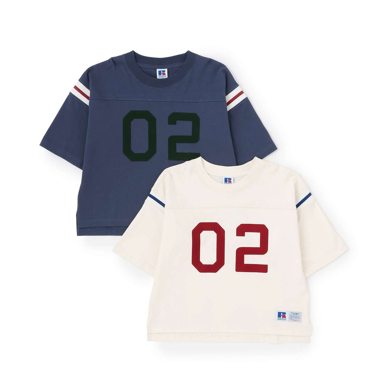 [Russell] Numbered Football Long Sleeve T-Shirt,Off white, large image number 14