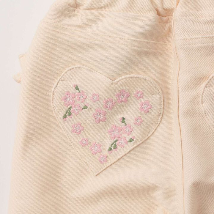 Cherry Blossom Embroidered Denim Pants,Blue, medium image number 5