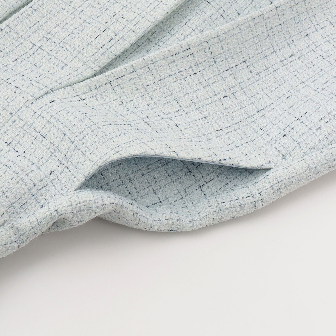 Lame Tweed Tacked Flare Shorts♪,Light blue, large image number 6