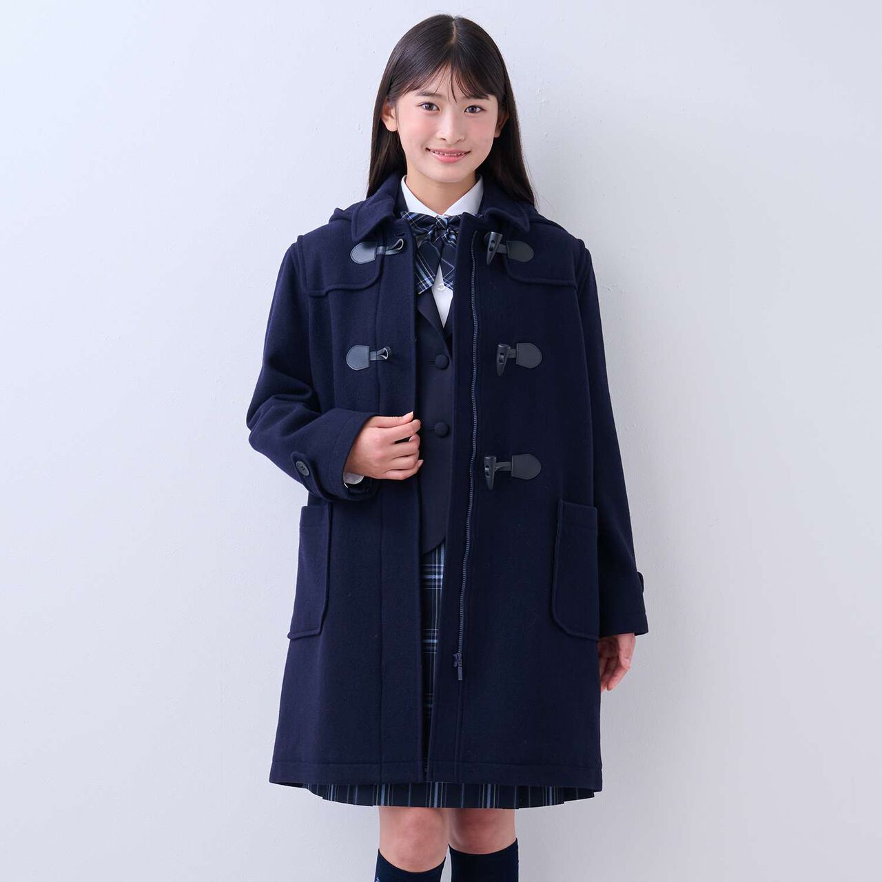 [Graduation Attire] [Lightweight Quilted Lining] Duffle Coat,Navy, large image number 0