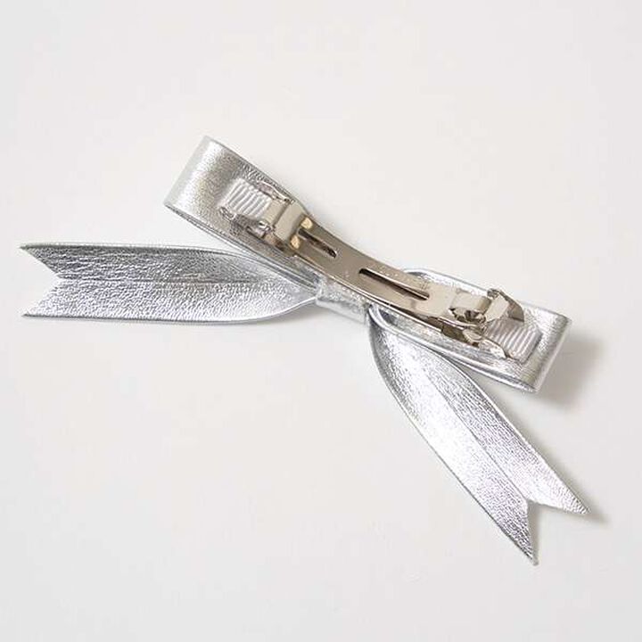 Big Bow Hair Clip,Silver, medium image number 4