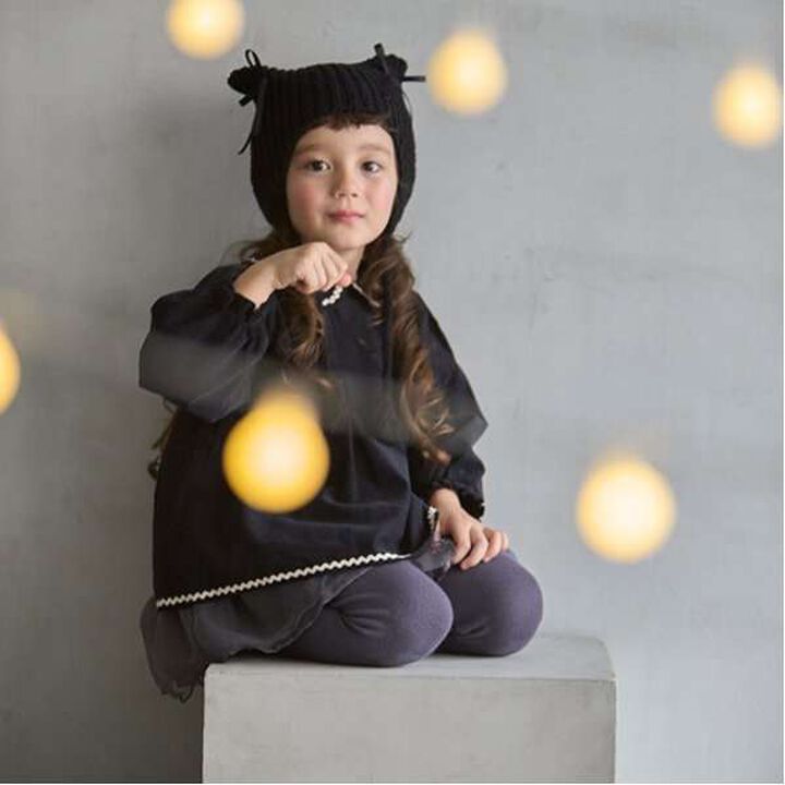 Cat Ear Ribbon Knit Cap,Black, medium image number 12