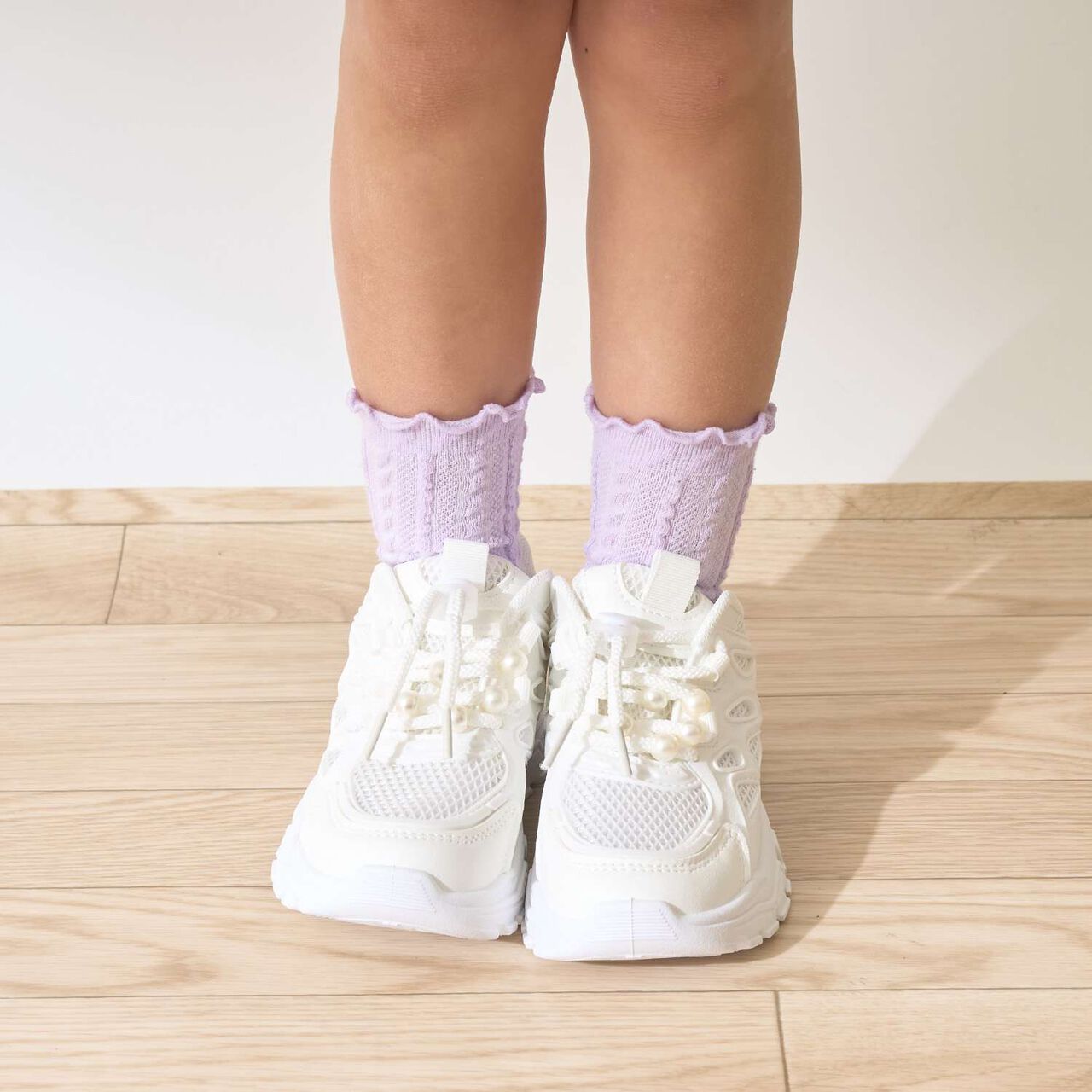Pearl-Embellished Sneakers,Lavender, large image number 1