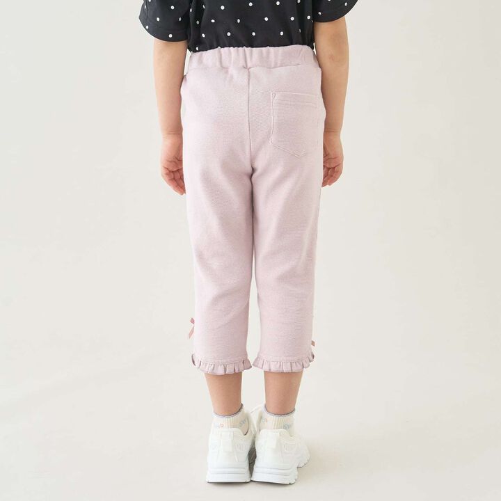 [Tomo Pants] Stain Resistant UV Cool Touch Round-Hem Frill 3/4 Capri Pants for Girls,Salmon pink, medium image number 20