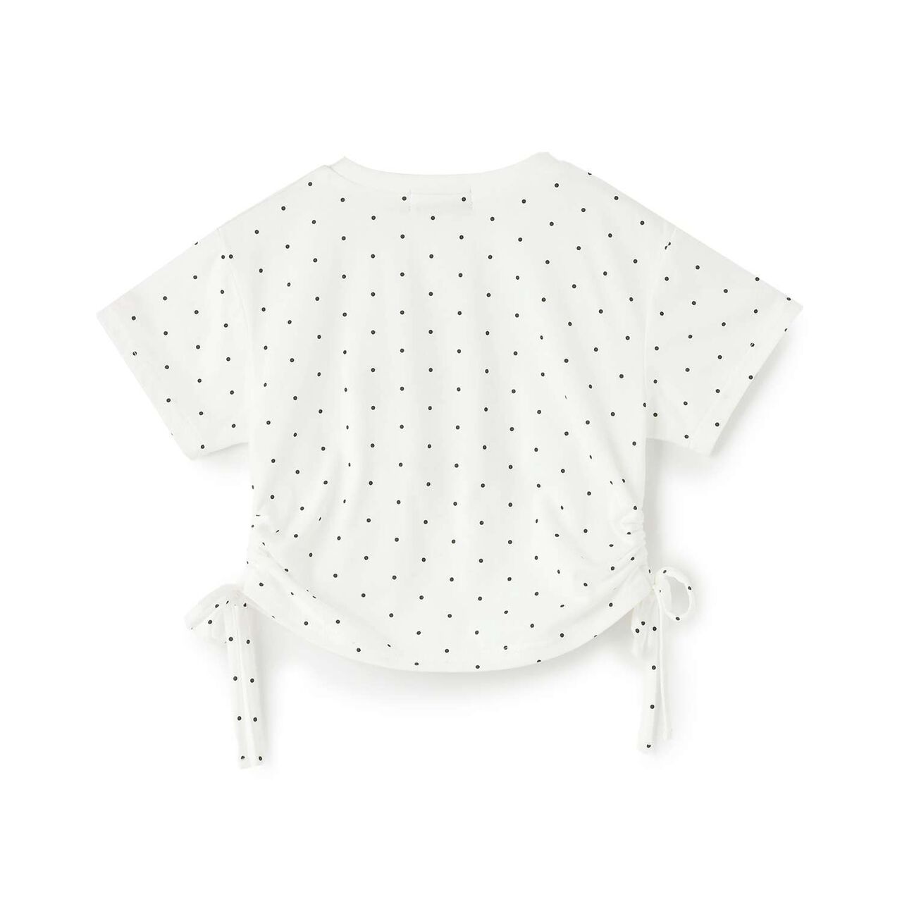 Rhinestone Logo Drawstring Short Sleeve T-Shirt,Off white, large image number 1