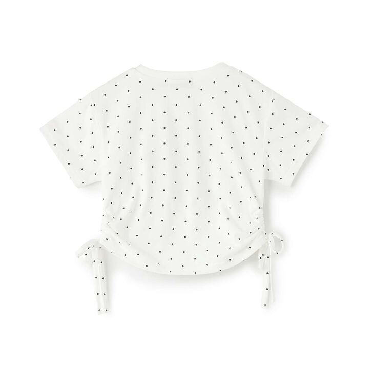 Rhinestone Logo Drawstring Short Sleeve T-Shirt,Off white, medium image number 1