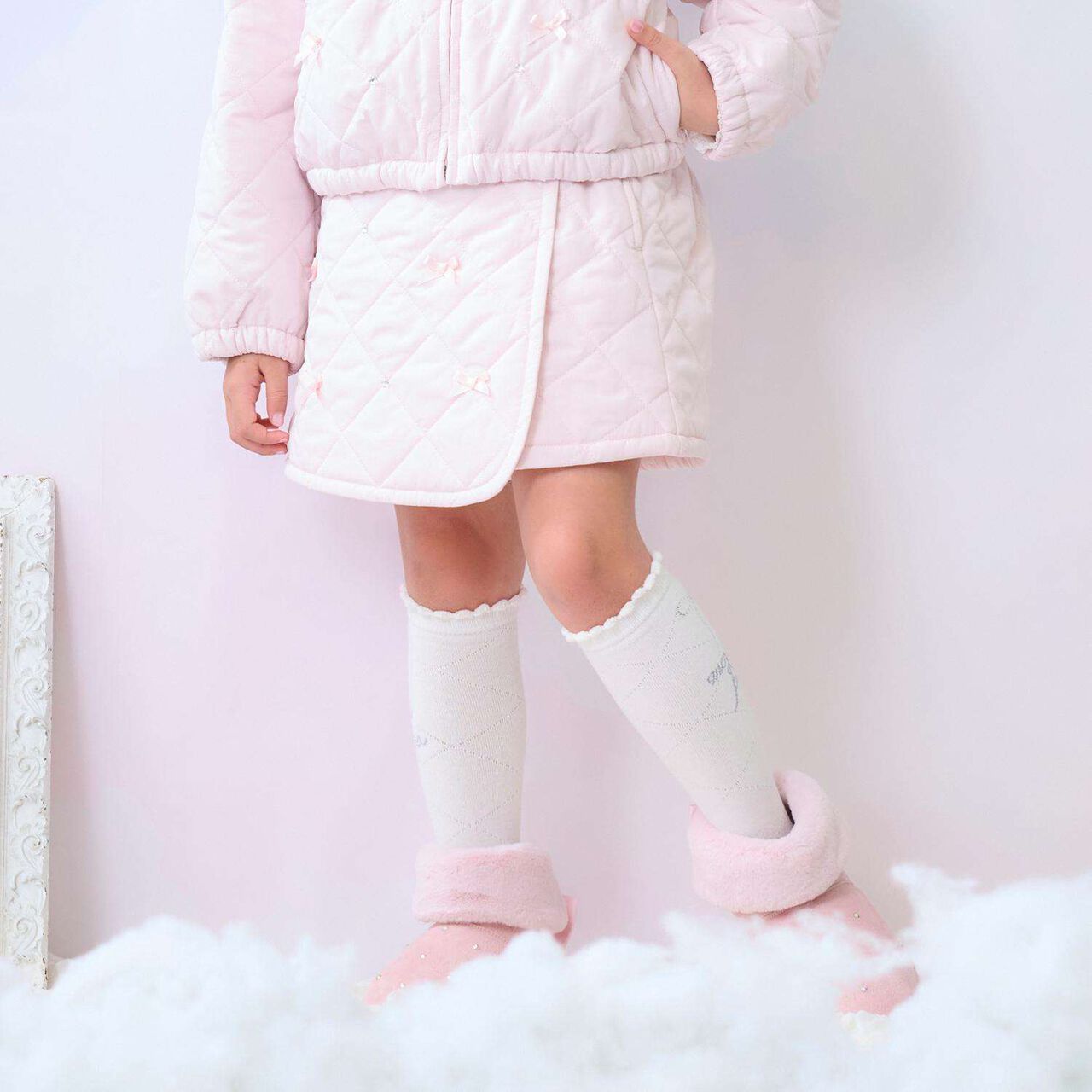 Ribbon Quilted Wrap Shorts,Light pink, large image number 0